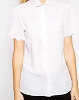 Thumbnail for your product : Closet Fitted Shirt With Scallop Edge Detail