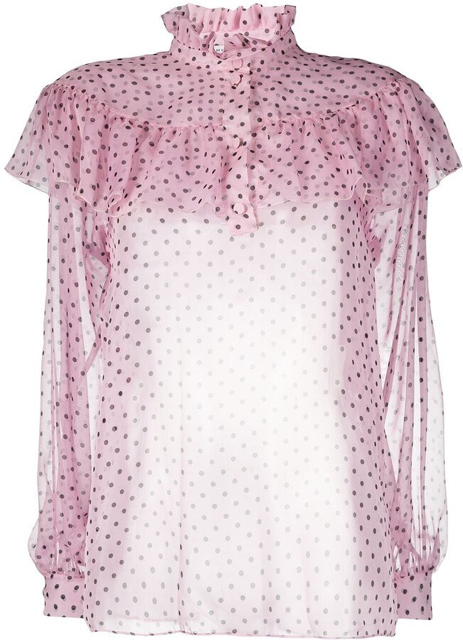 Pink polka dot blouse Clearance