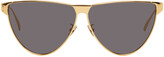 Thumbnail for your product : Bottega Veneta Gold & Grey Aviator Sunglasses