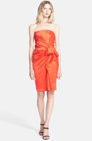 Thumbnail for your product : Lanvin Gathered Strapless Linen Blend Dress