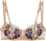 Thumbnail for your product : I.D. Sarrieri Embroidered Stretch-tulle And Satin Underwired Bra