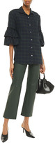 Thumbnail for your product : Stateside Ruffled Checked Cotton-flannel Shirt