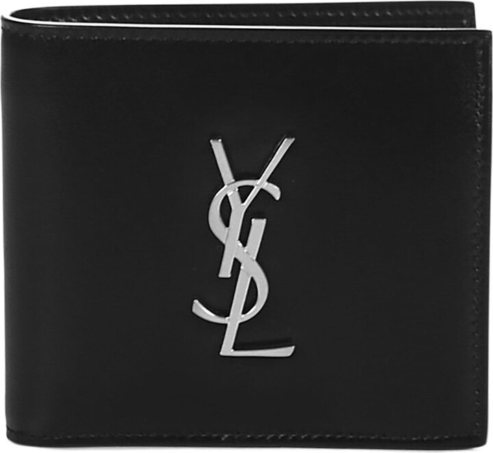 Saint Laurent Men's Tiny Monogram Bifold Leather Wallet