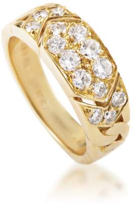 Van Cleef & Arpels 18K Yellow Gold Diamond Pave Band Ring