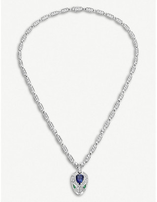 Bvlgari Serpenti 18kt white-gold, blue sapphire and diamond necklace