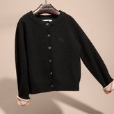 Thumbnail for your product : Burberry Check Cuff Cashmere Cardigan