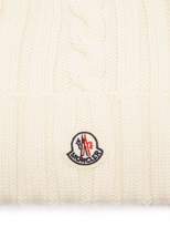Thumbnail for your product : Moncler Rib Knit Wool Beanie Hat - Womens - White