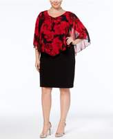 Thumbnail for your product : Connected Plus Size Floral-Print Cape Dress