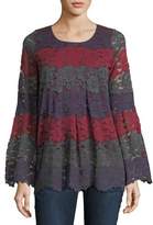 Thumbnail for your product : Lumie Bell-Sleeve Striped Lace Tunic