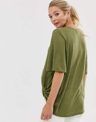 ASOS Maternity DESIGN Maternity relaxed t-shirt with knot side