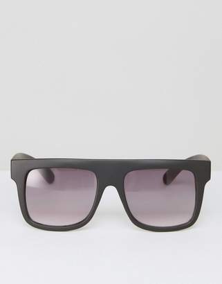 South Beach Oversized Shield Flat Top Sunglasses with Gradient Lens