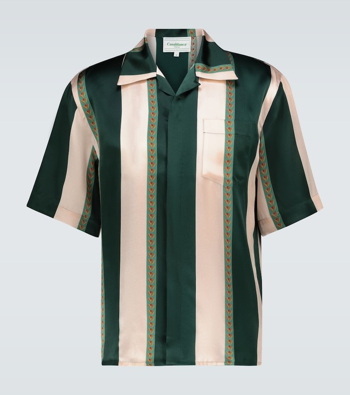 Casablanca Laurel striped silk bowling shirt ShopStyle