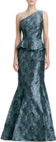 Thumbnail for your product : David Meister One-Shoulder Peplum Gown