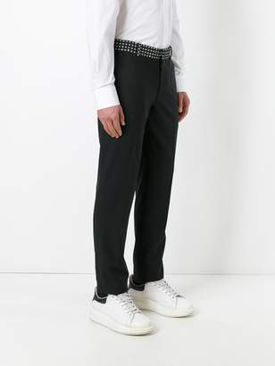 Alexander McQueen printed waistband straight-leg trousers