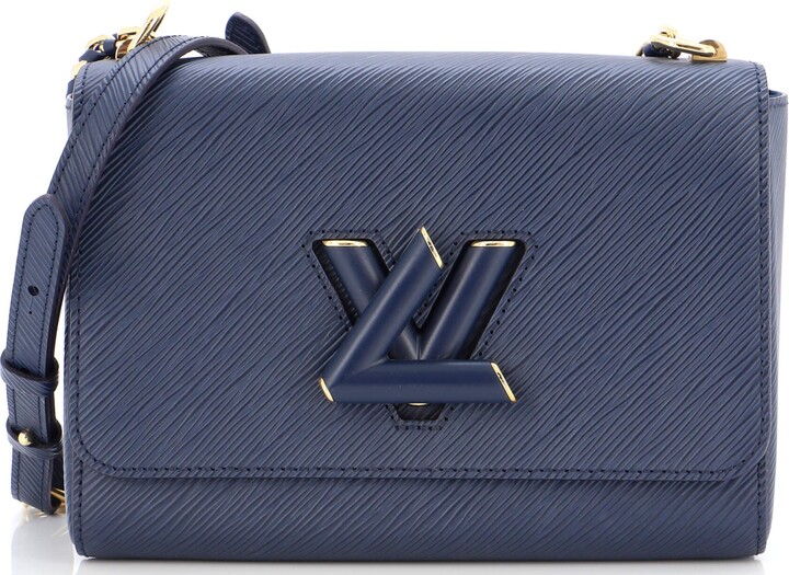 Pre-owned Louis Vuitton Denim Epi Leather Twist Mm Bag In Blue