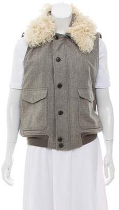 Ralph Lauren Collection Fur-Accented Wool Vest