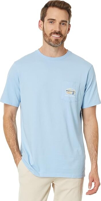 Vineyard Vines Sunset Pier Bernese Short Sleeve T-Shirts Men's T Shirt Jake Blue : XL, Cotton