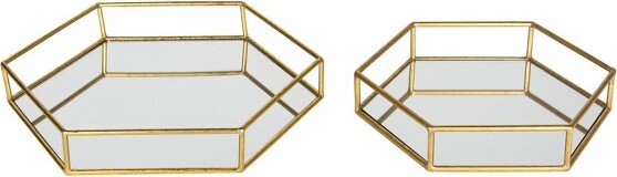 Kate and Laurel Felicia Tray, 2 Piece, Black