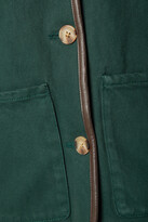 Thumbnail for your product : STILL HERE Townes Reversible Faux Leather-trimmed Denim And Faux Shearling Jacket - Green