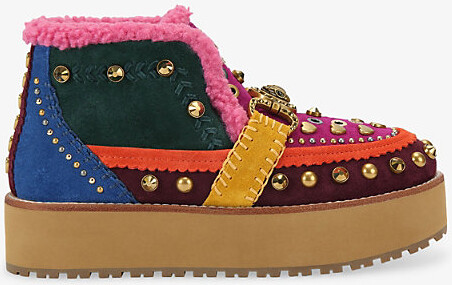 Kurt Geiger Womens Mult/Other Mansion Cosy Embellished Suede Ankle Boots 10