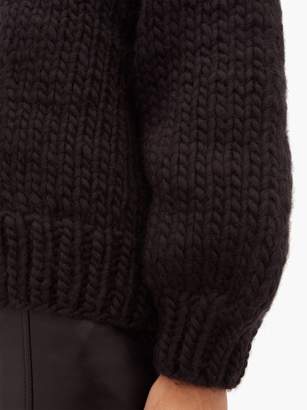 Mr Mittens - Honeycomb-knit Wool Sweater - Womens - Black