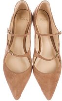 Thumbnail for your product : Alexandre Birman Suede Pointed-Toe Flats