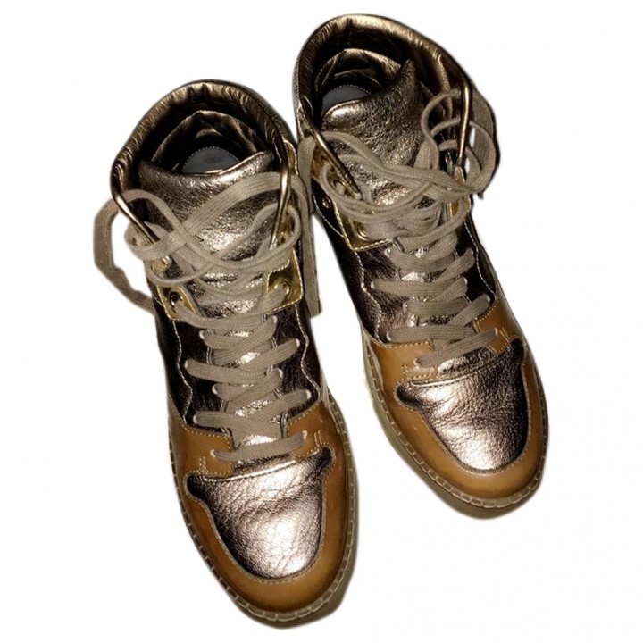 Balenciaga Gold Leather Trainers - ShopStyle Sneakers & Athletic Shoes