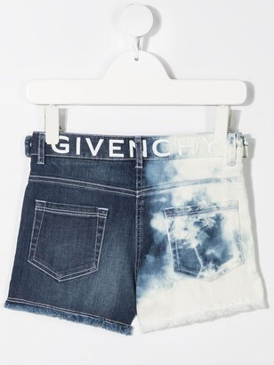 Givenchy Kids Tie-Dye Denim Shorts