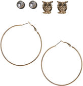 Thumbnail for your product : Wet Seal Owl & Hoops Earring Set