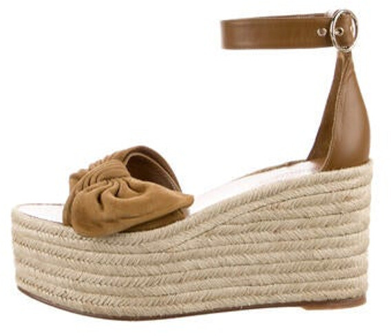 Valentino Suede Bow Accents Espadrilles - ShopStyle