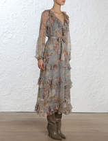 Thumbnail for your product : Zimmermann Unbridled Cascade Midi Dress