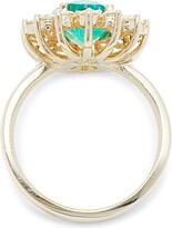 Thumbnail for your product : Effy 14K Yellow Gold, Emerald & Diamond Ring