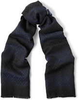 Thumbnail for your product : Missoni Reversible Patterned Wool Scarf