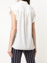 Thumbnail for your product : Derek Lam 10 Crosby Short Sleeve Draped Blouse with Asymmetrical Placket