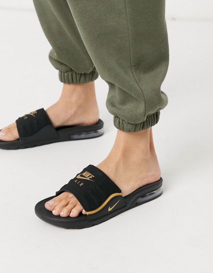 Nike black Air Max Pool Slides - ShopStyle Sandals