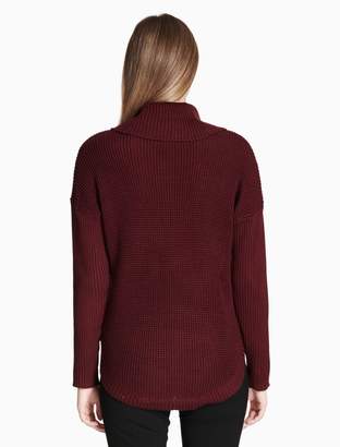 Calvin Klein Textured Cowl Neck Round Hem Pullover Sweater