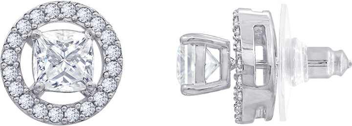White Diamonbliss Marilyn Monroe Convertible Halo Stud Earrings