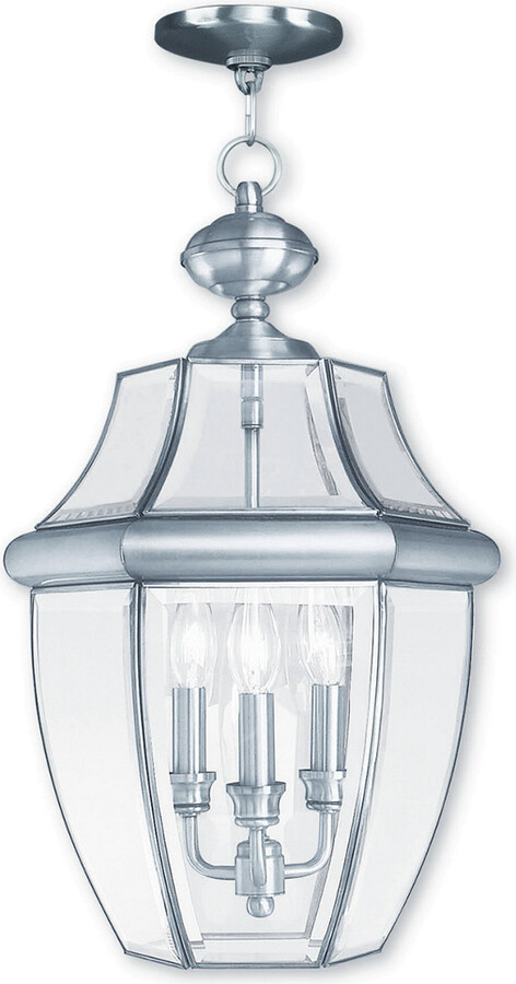 Livex Lighting Livex Monterey 3-Light Bn Outdoor Chain Lantern