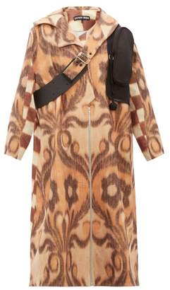 BEIGE Chopova Lowena - Leather-strap Wool-blend Coat - Womens