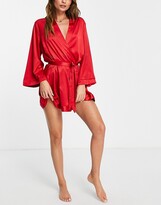 Thumbnail for your product : Ann Summers satin robe in red