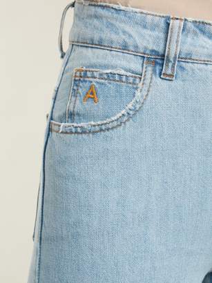 ATTICO Distressed Kick Flare Cropped Jeans - Womens - Denim