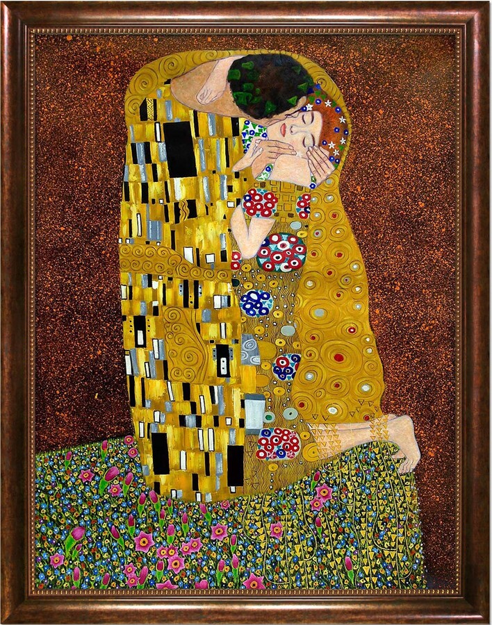 OVERSTOCK ART The Kiss (Full View) by Gustav Klimt Hand Painted Oil