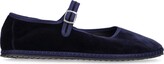 Thumbnail for your product : Vibi Venezia 10mm Mary Jane Blu velvet loafers