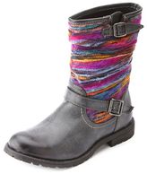 Thumbnail for your product : Charlotte Russe Dollhouse Rainbow Yarn-Striped Mid-Calf Boots