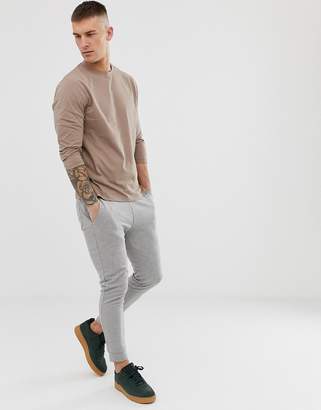 BEIGE Asos Design ASOS DESIGN relaxed 3/4 sleeve t-shirt with crew neck in