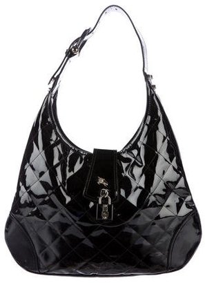 Burberry Patent Leather Brook Hobo