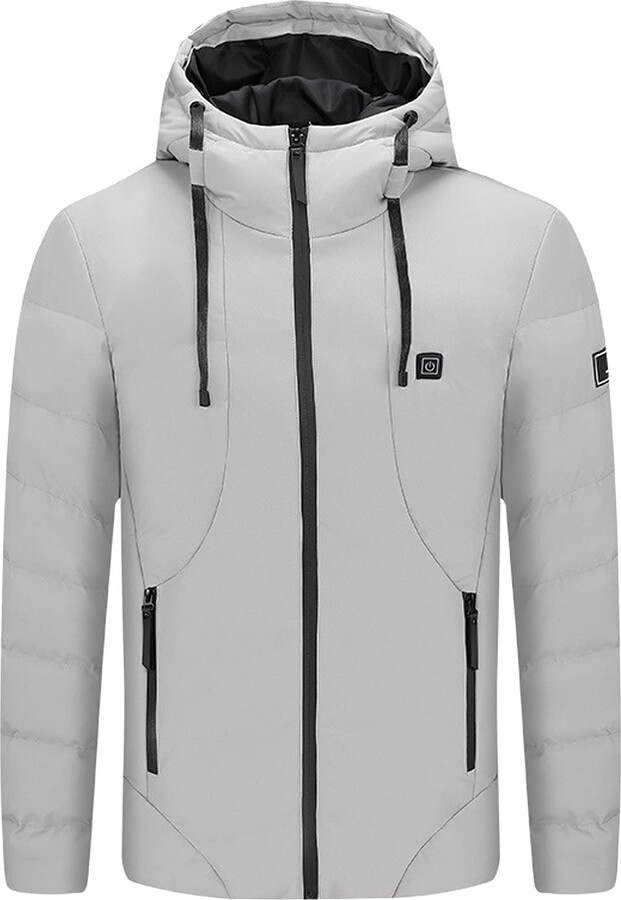 HUFFA Electric Heated Jackets for Men Hood Padded Waterproof Heating
