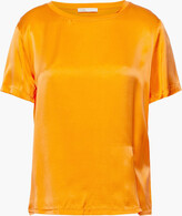 Thumbnail for your product : Maje Cotton Jersey-paneled Silk-satin T-shirt