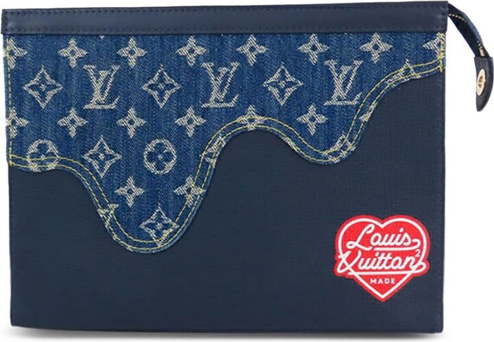 Blue Louis Vuitton Monogram Cobalt Pochette Jour GM Clutch Bag