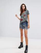 Thumbnail for your product : Religion Denim Mini Skirt With All Over Sequin And Diamante Embellishment